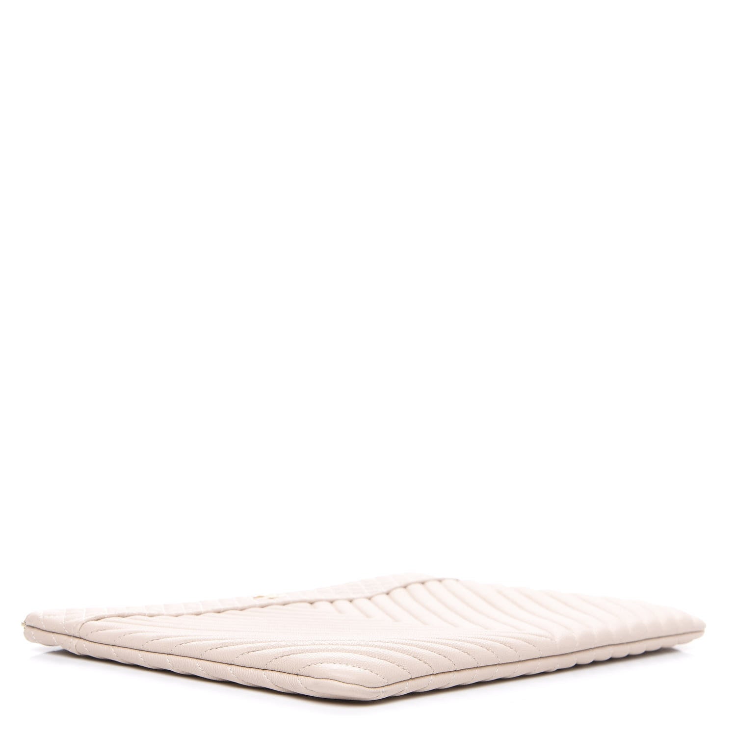 Chanel Caviar Chevron Quilted Large Cosmetic Case Light Pink 3 of 10