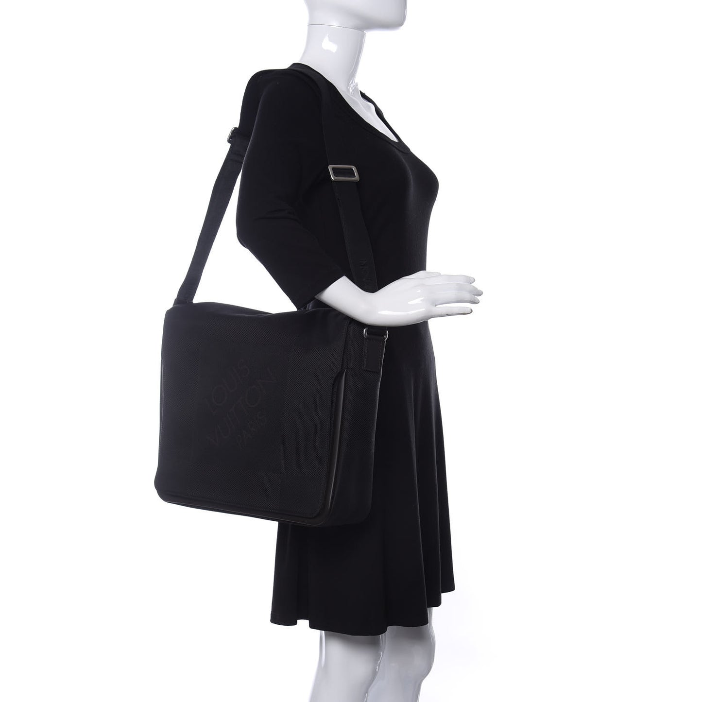 Damier Geant Messenger Bag Black
