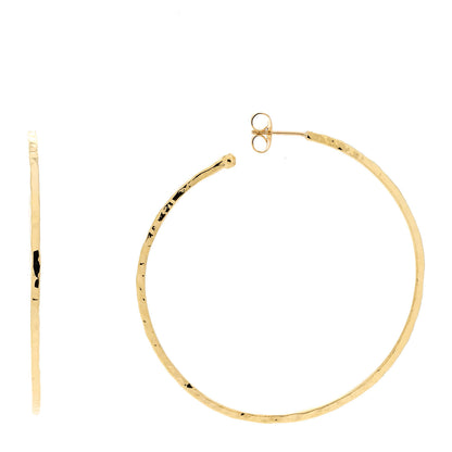 Jennifer Meyer 18K Yellow Gold Large Hammered Hoop Earrings 1 of 4