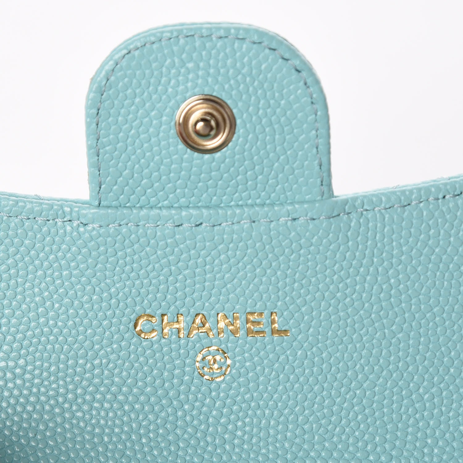 Chanel Caviar Quilted Card Holder Light Blue 6 of 9