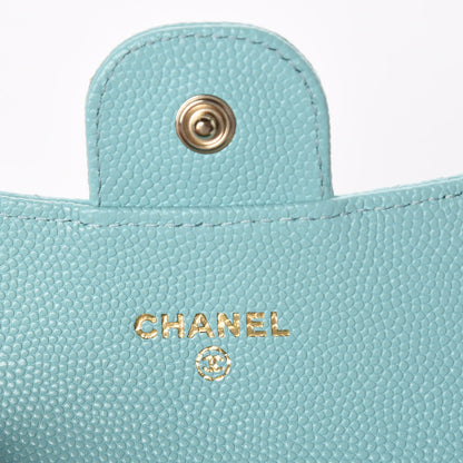 Chanel Caviar Quilted Card Holder Light Blue 6 of 9