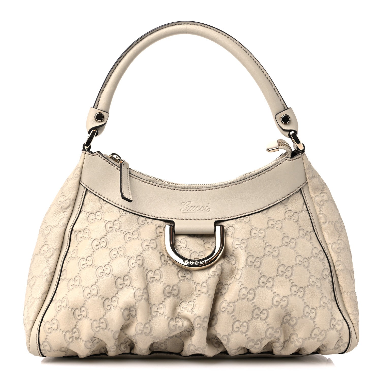 Gucci Guccissima Medium D Gold Hobo Off White 1 of 13