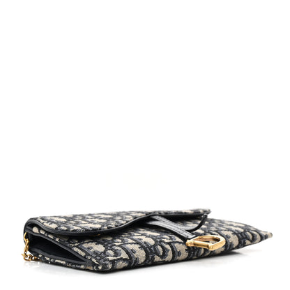 Christian Dior Oblique Saddle Chain Long Wallet Blue 5 of 13