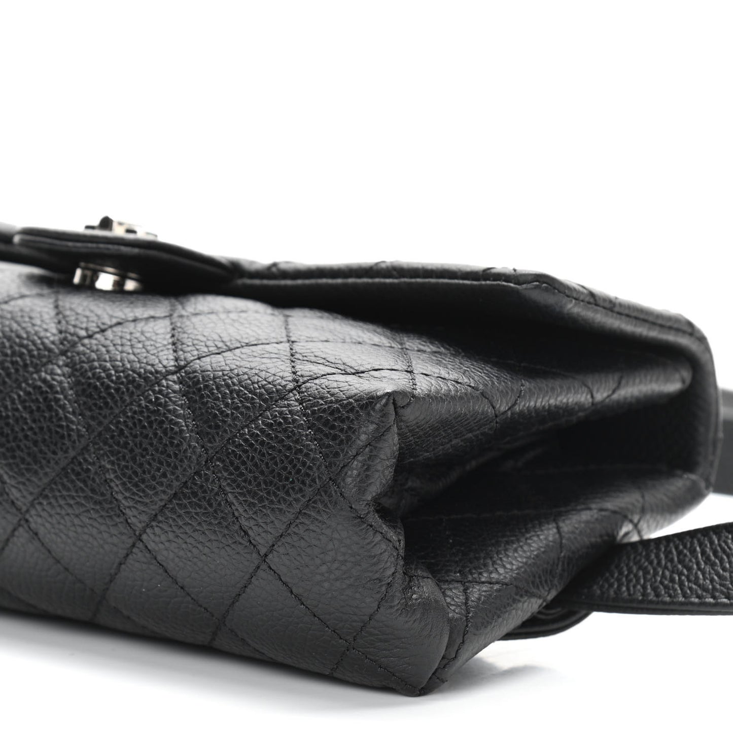 Grained Calfskin Quilted 2.55 Reissue Flap Belt Bag Clutch Black