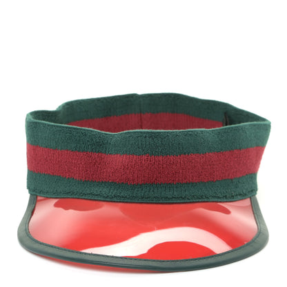 Gucci Vinyl Web Visor L Green Red 4 of 7