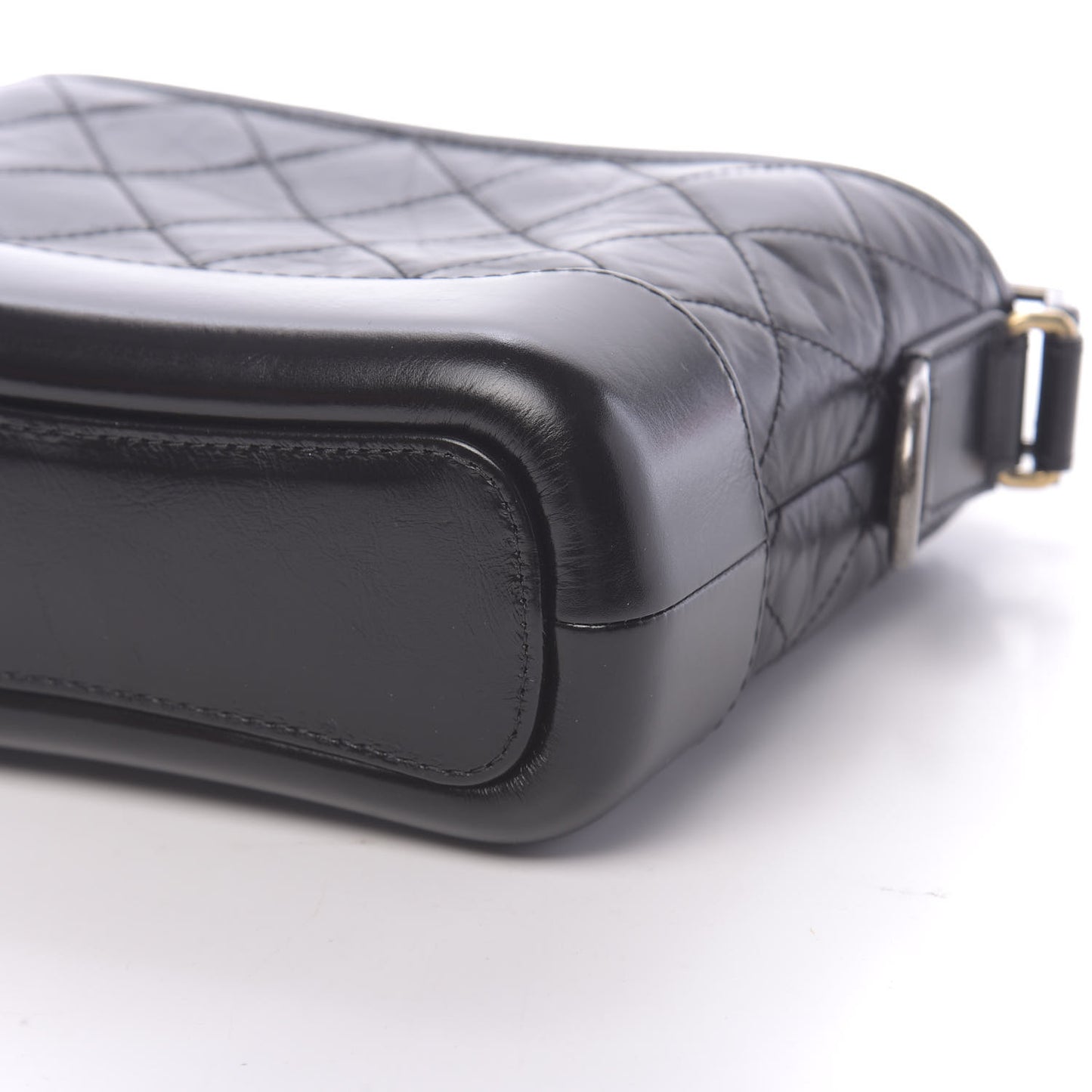 Aged Calfskin Quilted Small Gabrielle Hobo Black