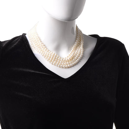 Tiffany Sterling Silver Freshwater Pearl 4.5-7mm Ziegfeld 5 Strand Graduated Pearl Necklace 2 of 7