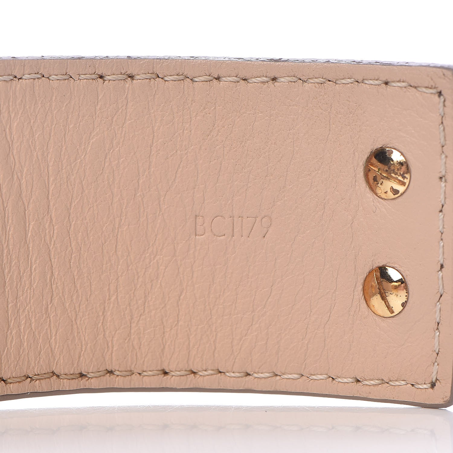 Louis Vuitton Calfskin So LV Cuff Bracelet 17 Beige 6 of 7
