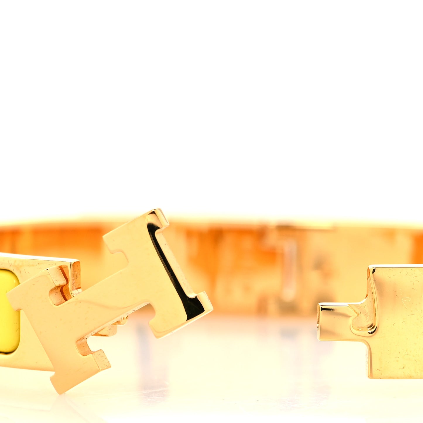 Enamel Narrow Clic Clac H Bracelet GM Jaune Tennis