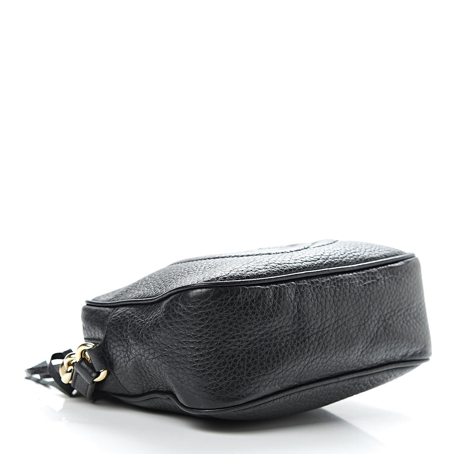 Pebbled Calfskin Small Soho Disco Bag Black