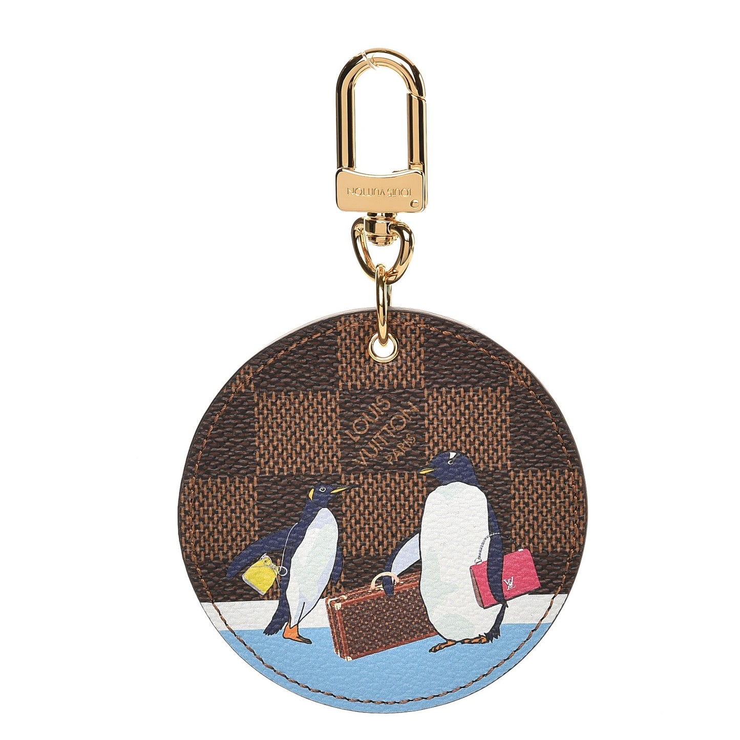 Damier Ebene Illustre Manchot Bag Charm Key Ring