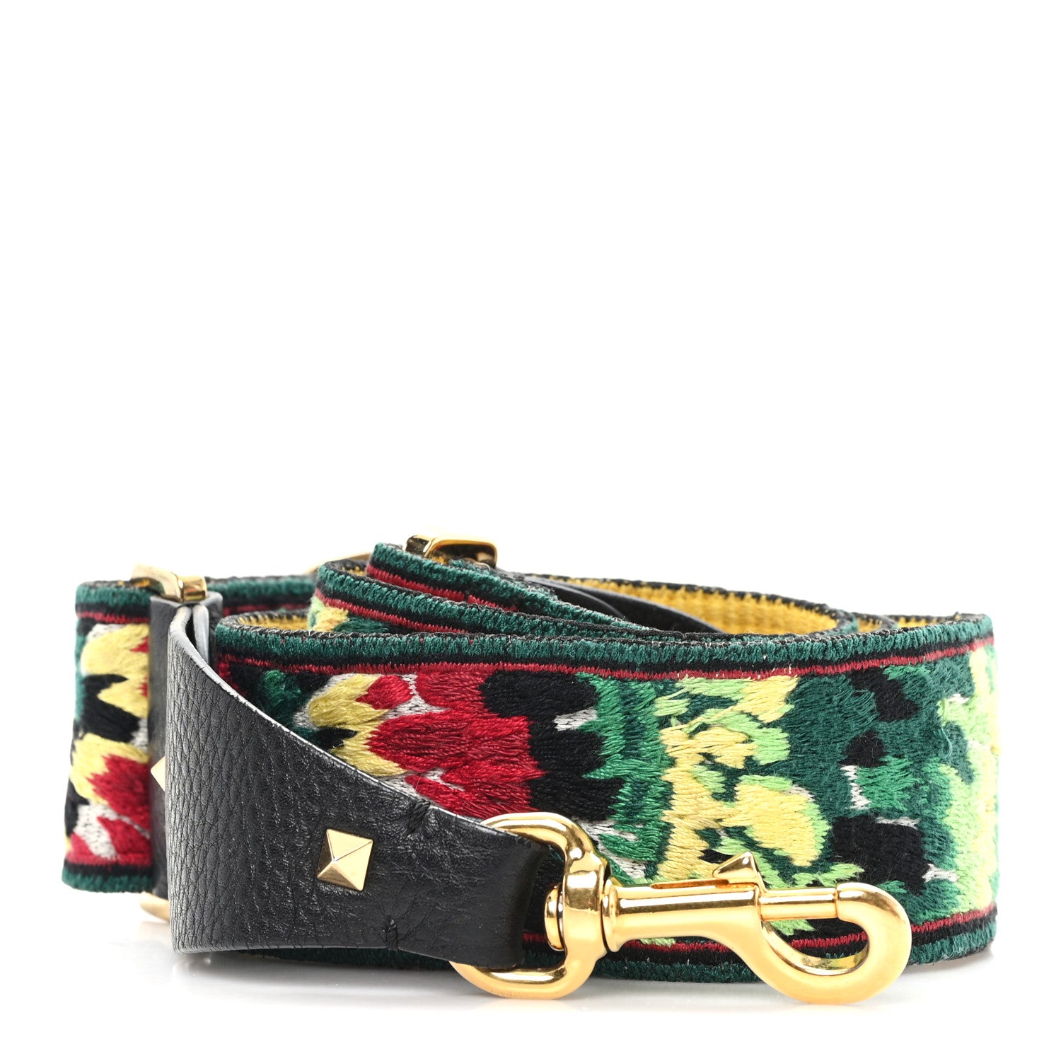 Valentino Garavani Canvas Tie Dye Embroidered Rockstud Guitar Strap Multicolor 1 of 5