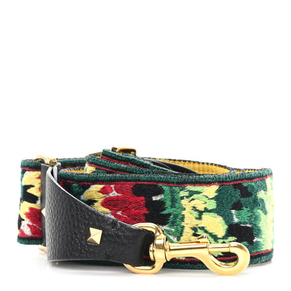 Valentino Garavani Canvas Tie Dye Embroidered Rockstud Guitar Strap Multicolor 1 of 5