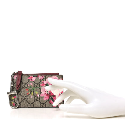 Gucci GG Supreme Monogram Blooms Key Ring Coin Case Beige Multicolor Dry Rose 2 of 6
