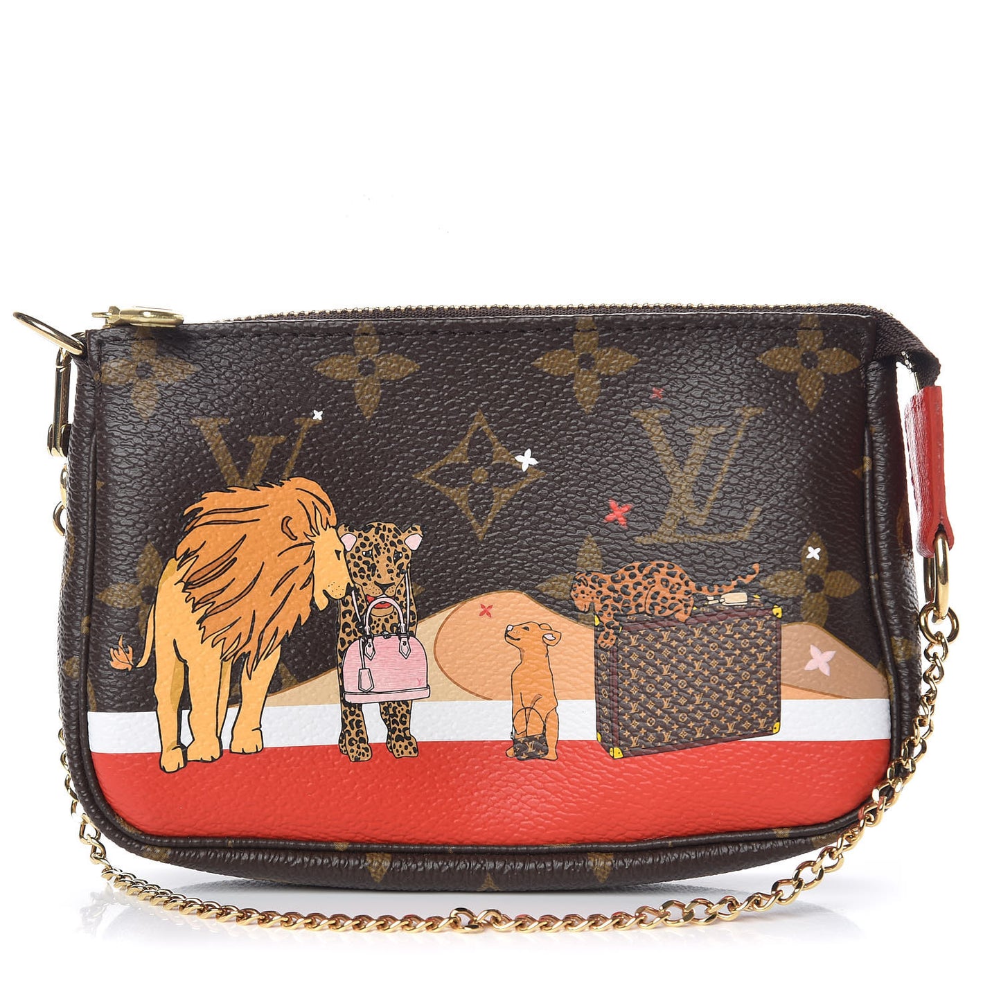 Monogram 2018 Christmas Animation Mini Cats Pochette Accessories