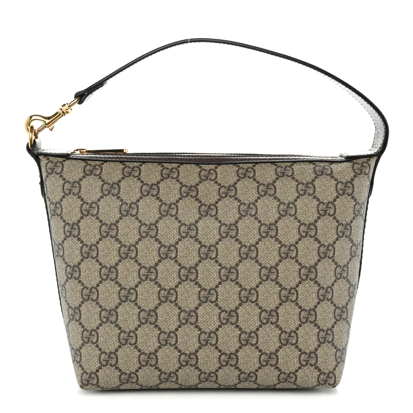 GG Supreme Monogram Textured Calfskin Web Super Mini Ophidia Shoulder Bag Beige Ebony New Acero