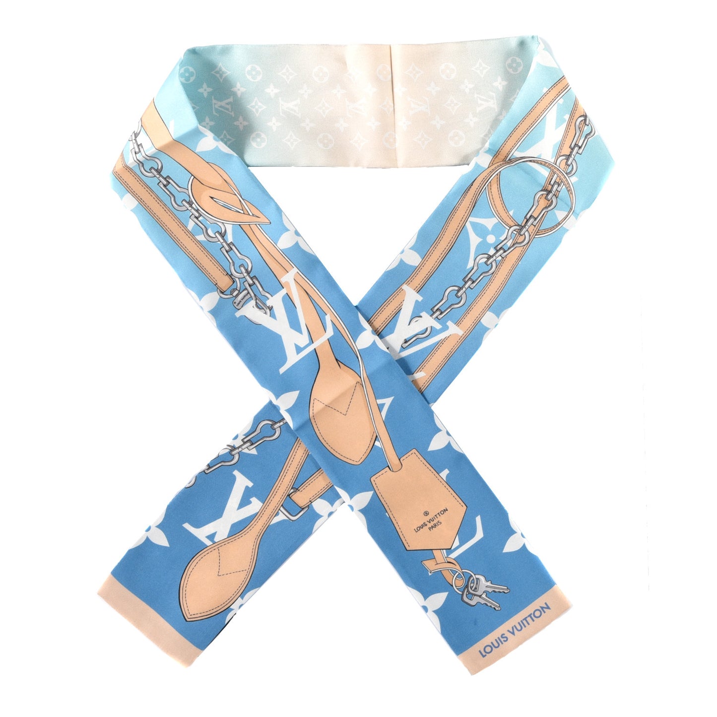 Silk Monogram Gradient By The Pool Bandeau Blue