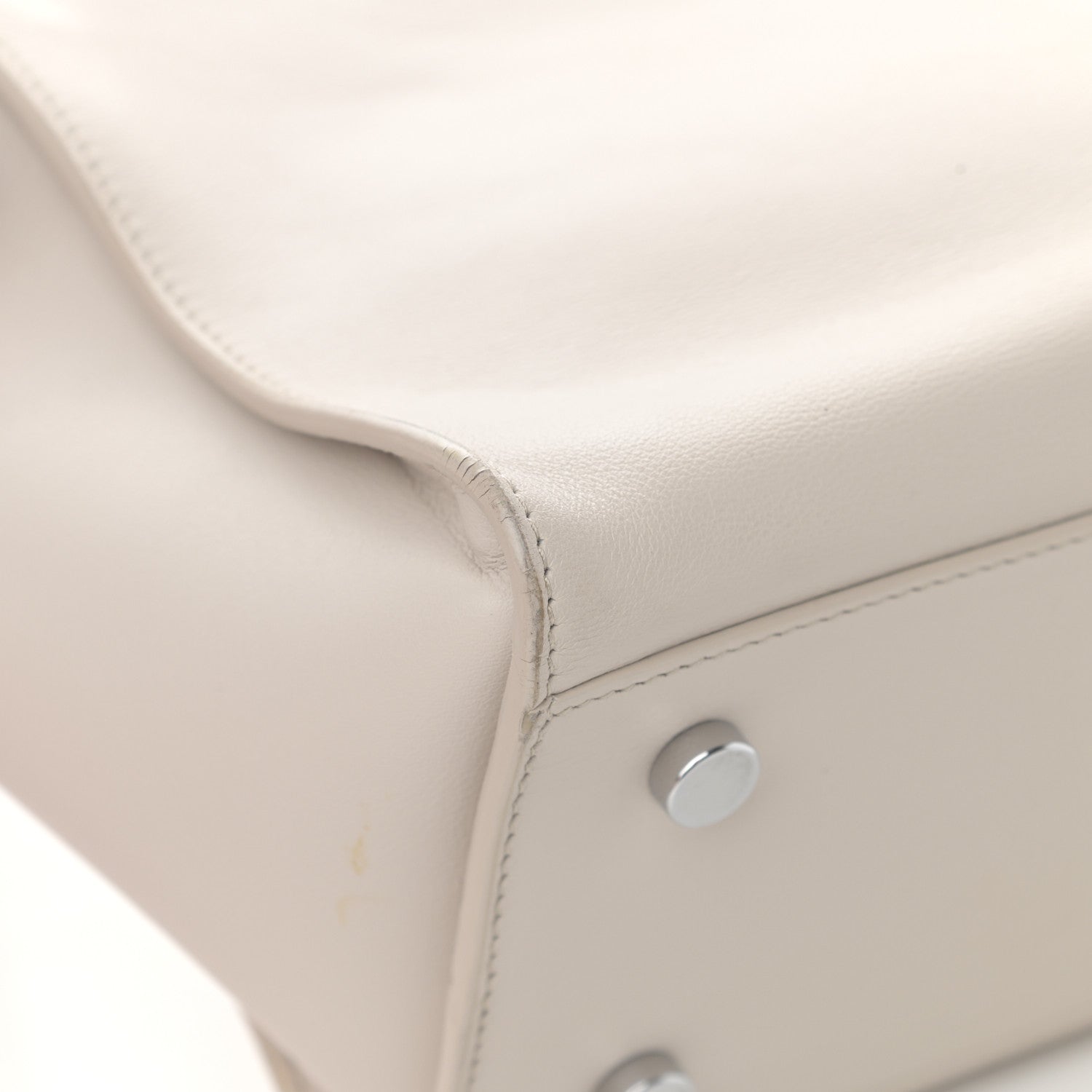 Saint Laurent Smooth Calfskin Heart Embroidered Baby Monogram Downtown Cabas New Milk 12 of 20