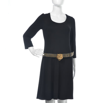 Gucci Calfskin Studded Feline Belt 90 36 Black 2 of 6