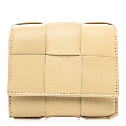 Bottega Veneta Nappa Calfskin Maxi Intrecciato Cassette Tri-Fold Wallet Porridge 1 of 10