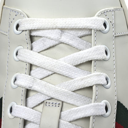 Gucci Calfskin Ayers Bee Embroidered Womens Ace Sneakers 37.5 White Green 14 of 15