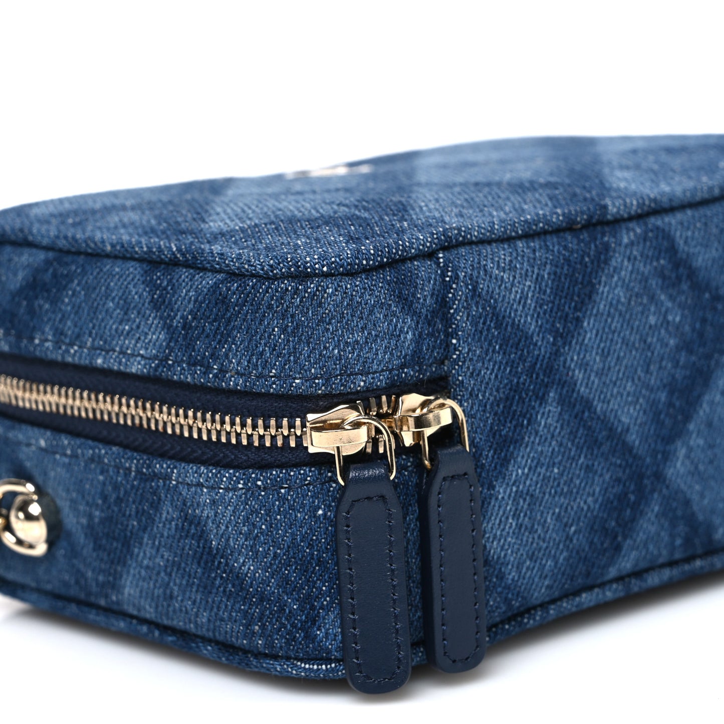 Printed Denim CC Camera Case Blue