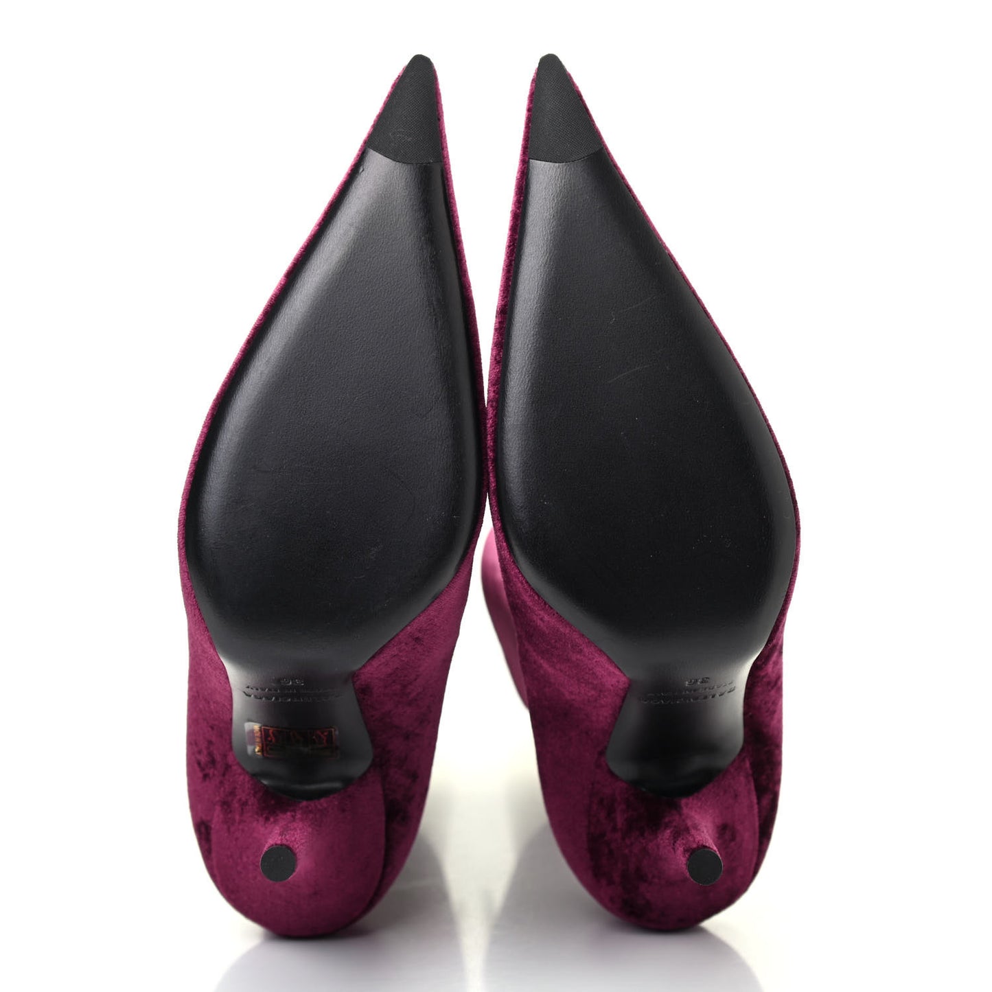 Velvet Extreme Pointed Toe Knife Booties 36 Rouge Prune
