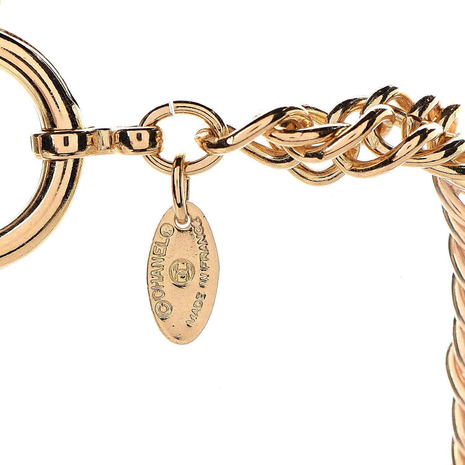 Chanel CC Quilted Loupe Chain Necklace Gold 5 of 6