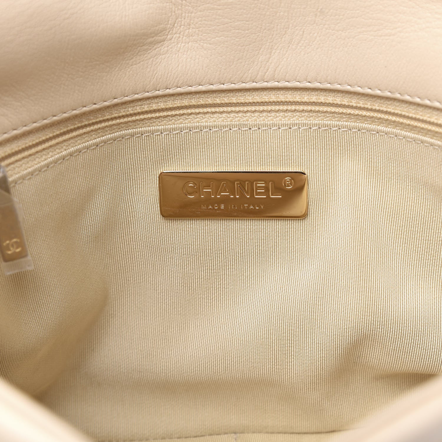 Chanel Goatskin Quilted Medium 19 Flap Beige 6 of 12