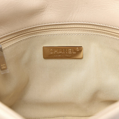 Chanel Goatskin Quilted Medium 19 Flap Beige 6 of 12
