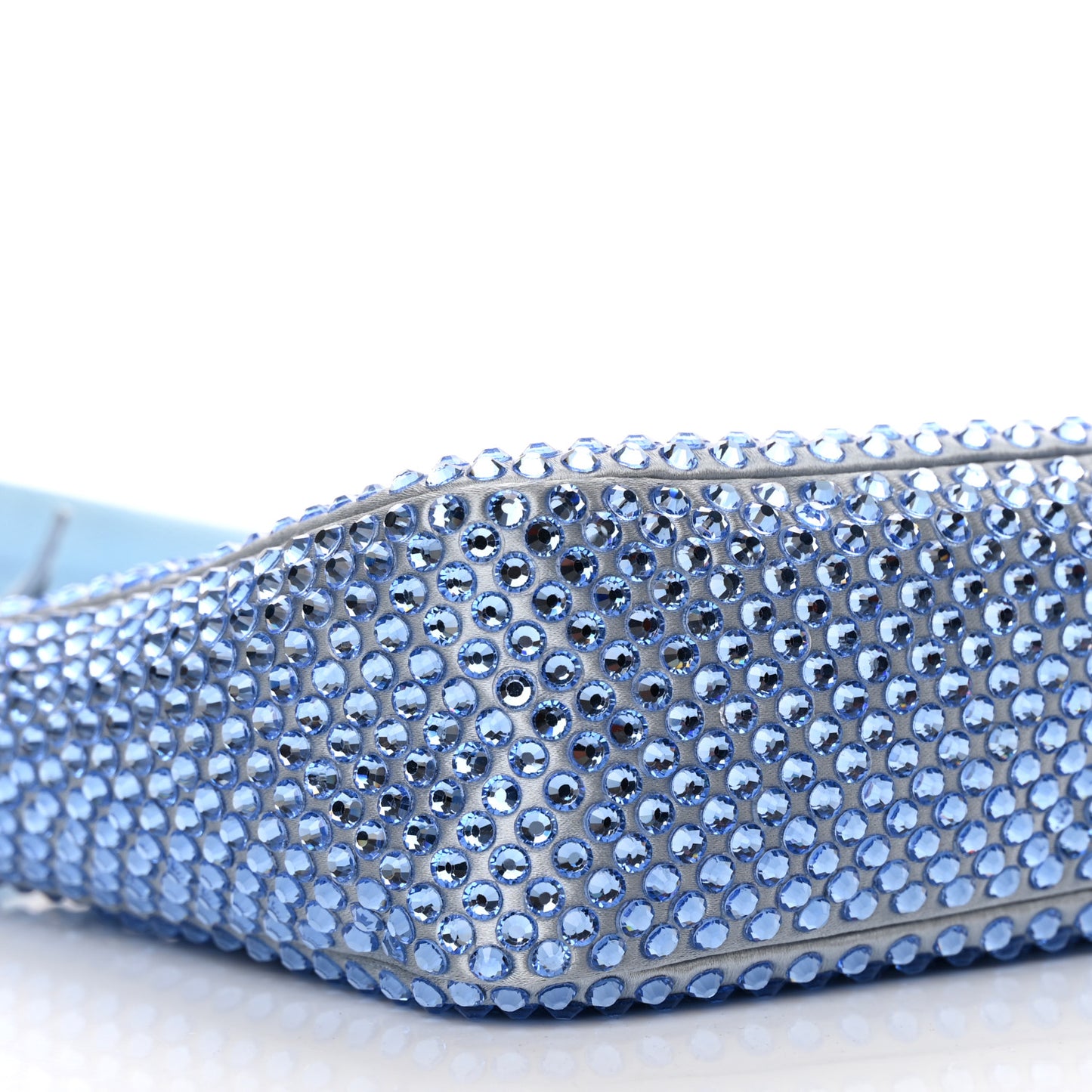 Satin Crystal Mini Re-Edition 2000 Bag Celeste