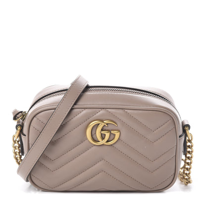 Gucci Calfskin Matelasse Mini GG Marmont Chain Shoulder Bag Porcelain Rose 1 of 8