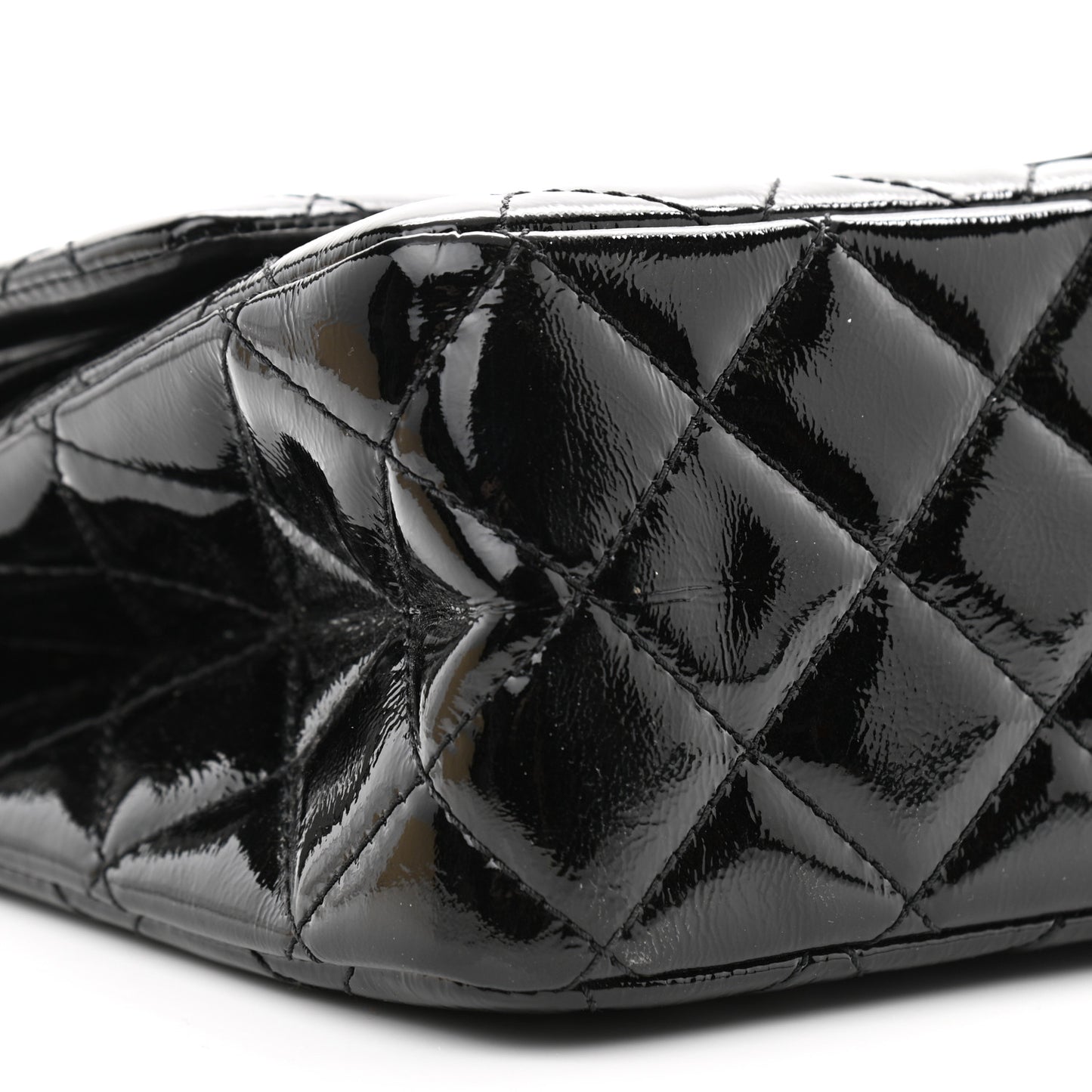 Distressed Patent Quilted 2.55 Reissue 227 Flap Black