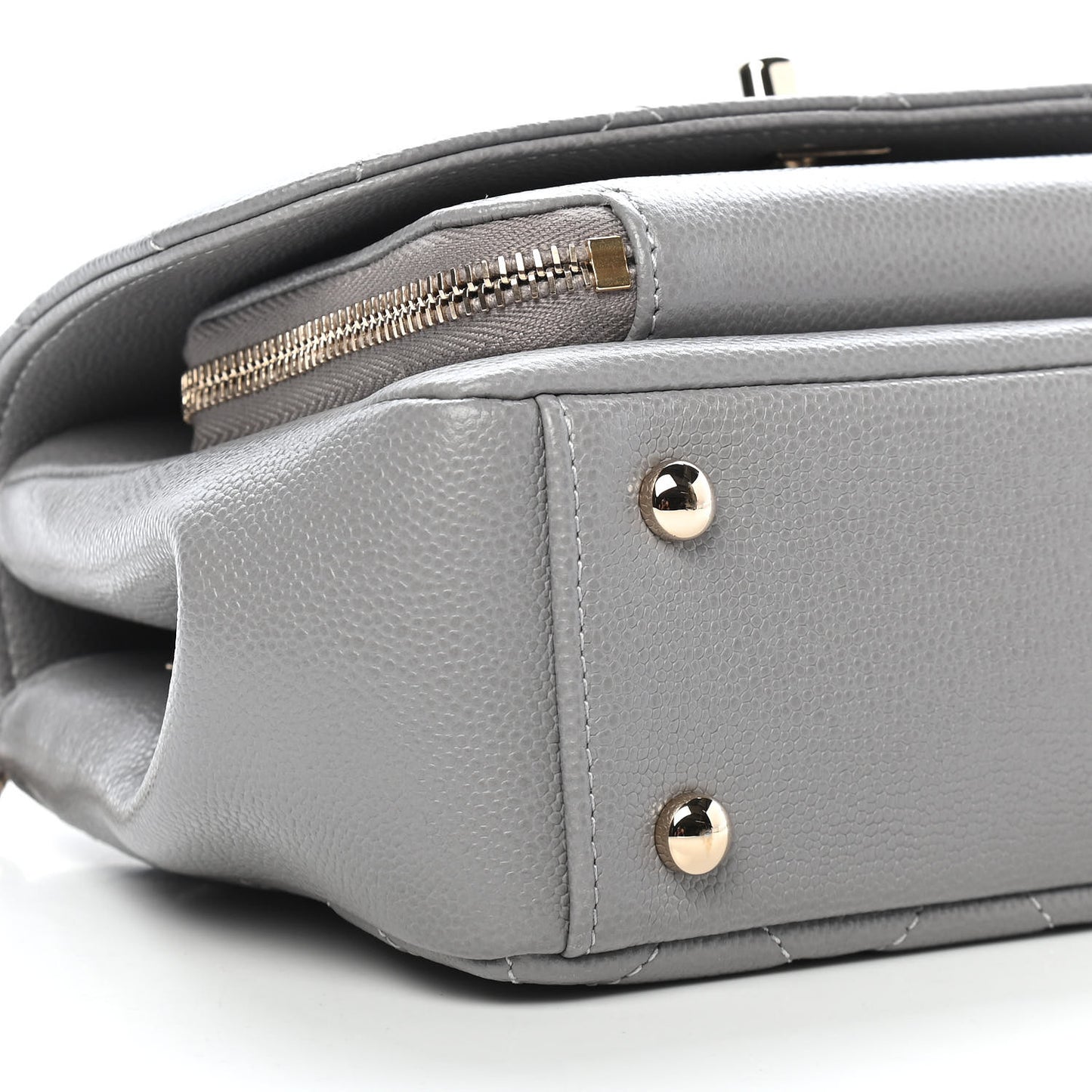 Caviar Quilted Small Business Affinity Flap Grey