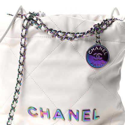Chanel Shiny Calfskin Quilted Rainbow Mini Chanel 22 White 8 of 10