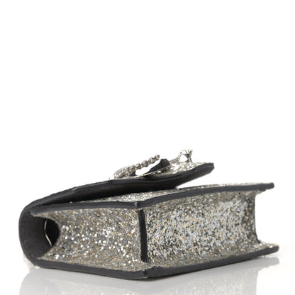 Jimmy Choo Coarse Glitter Mini Paris Crossbody Platinum 4 of 10