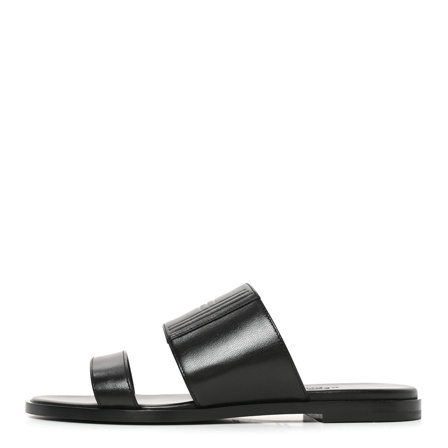 Hermes Calfskin Mona Sandals 36.5 Black 1 of 8