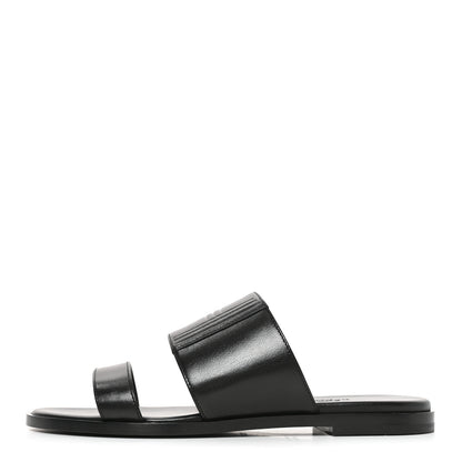 Hermes Calfskin Mona Sandals 36.5 Black 1 of 8
