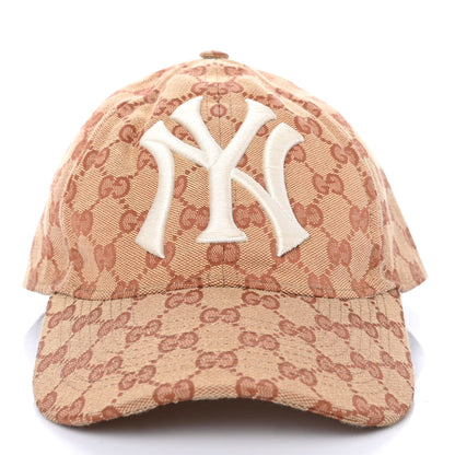 Gucci X MLB Monogram NY Yankees Baseball Hat 57-61 Beige Ruggine 2 of 4