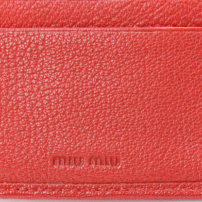 Miu Miu Goatskin Madras Continantal Wallet Rosso 6 of 13
