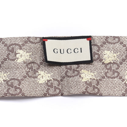 Gucci Silk Twill GG Monogram GG Bee Neck Bow Scarf Black Red 4 of 6