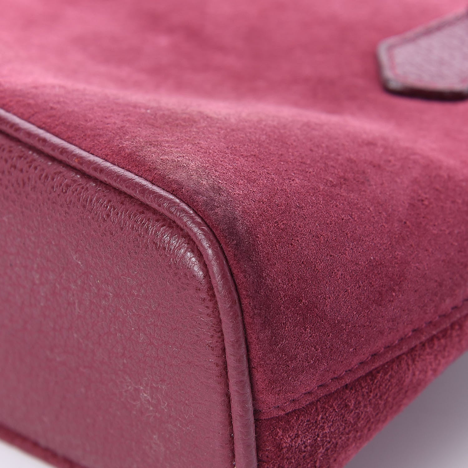 Gucci Suede Mini Bamboo Handle Bag Bordeaux 9 of 11