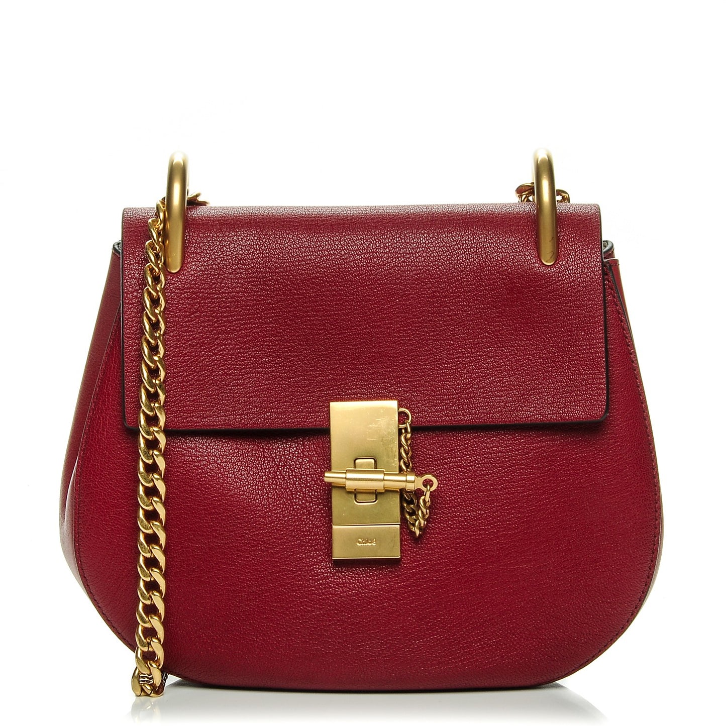 Grained Lambskin Drew Shoulder Bag Intense Red
