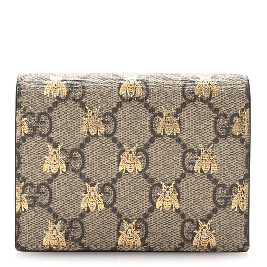 GG Supreme Monogram Bee Print Card Case