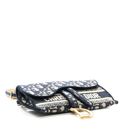 Christian Dior Oblique Slim Saddle Pouch Blue 4 of 11