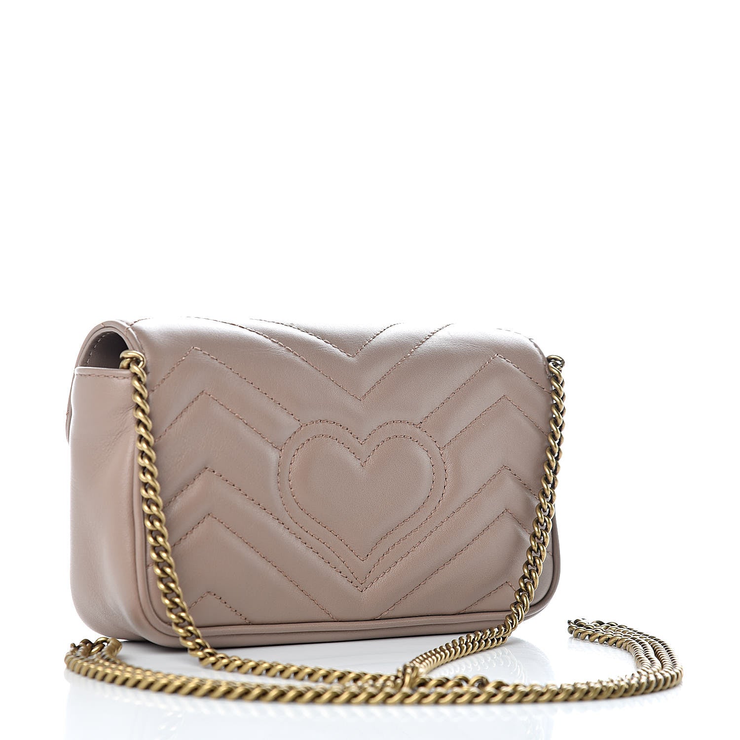Gucci Calfskin Matelasse Super Mini GG Marmont Shoulder Bag Porcelain Rose 3 of 10