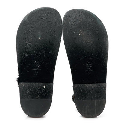 Chanel Sequin Knit Velcro Dad Sandals 38 Black 6 of 12