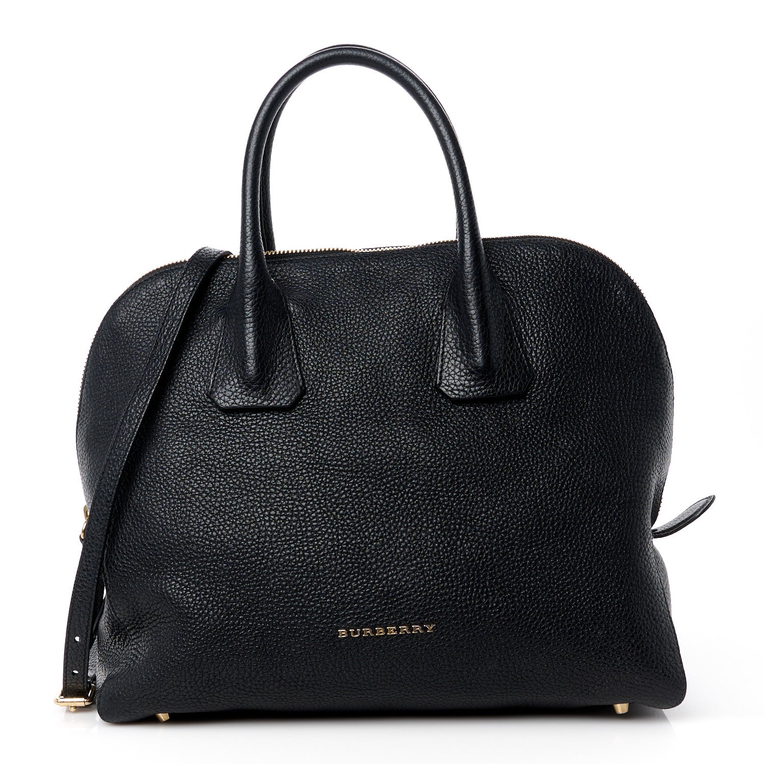 Burberry London Grainy Calfskin Small Greenwood Bowling Bag Black 1 of 15