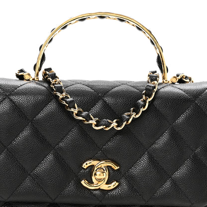 Chanel Caviar Quilted Metal Top Handle Mini Flap Black 8 of 11