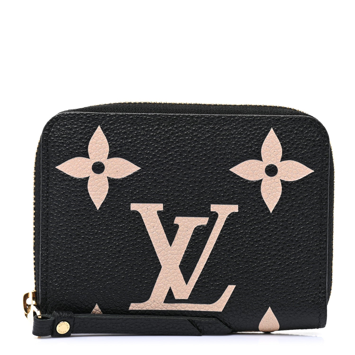 Louis Vuitton Empreinte Monogram Giant Zippy Coin Purse Black Beige 1 of 8